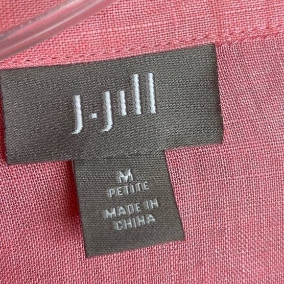 J.Jill 100% linen salmon color button down top blouse Mp - Picture 15 of 15